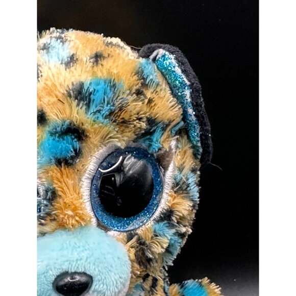 Ty Beanie Boo Cobalt Leopard Plush Stuffed Animal 6" Blue & Tan Spotted Toy - Picture 11 of 14